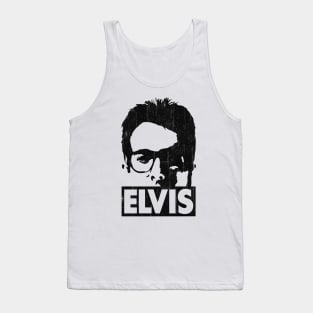 Elvis Costello // Black Vintage Style Tank Top